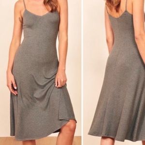 Reformation Shell Ribbed Midi Dress Sz